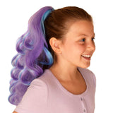 Wavy Kids Blue & Raspberry Ponytail Hair Extension Side View