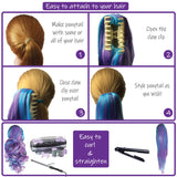 How to attach, curl, and straighten our kids hair extensions