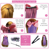 How to attach bubble gum pink & purple hair extensions with alligator clip