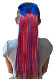 Bow with Red, White & Blue Patriotic Ponytail Hair Extension for kids