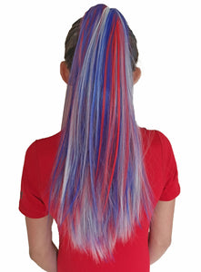 Red, White & Blue Patriotic Kids Hair Extensions
