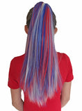 Red, White & Blue Patriotic Kids Hair Extensions