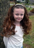Brown Princess Hair Extensions with Rhinestone Tiara Headband Wavy Front View